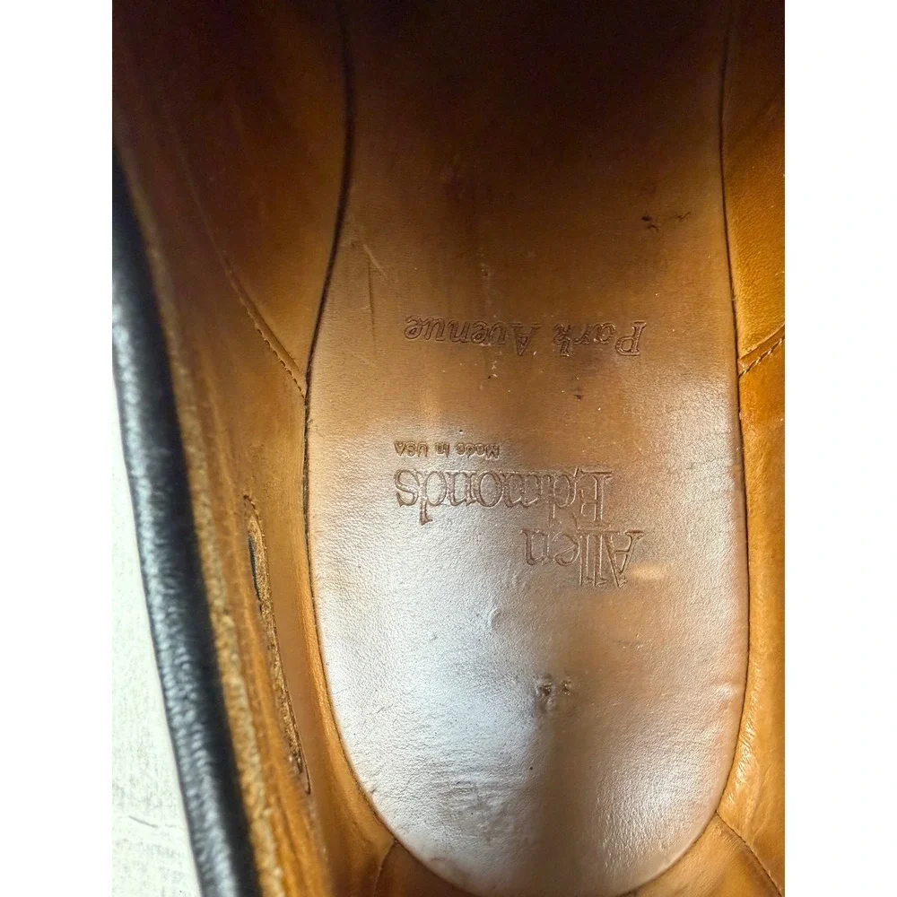 Allen Edmonds Park Avenue Black Leather Cap Toe Oxford Dress Shoes Mens 12 D
